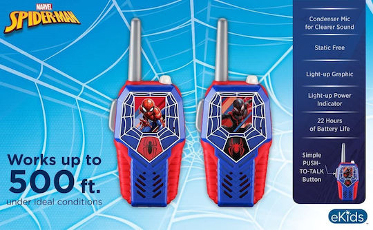 eKids Spiderman Walkie Talkies Μπλε-Κόκκινο για 3+ Ετών 2τμχ