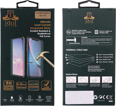 Idol 1991 20D Semi Curved 0.25mm Adeziv Complet Sticlă călită pe toată fața Negru (Huawei Nova 9 SE) 8322532