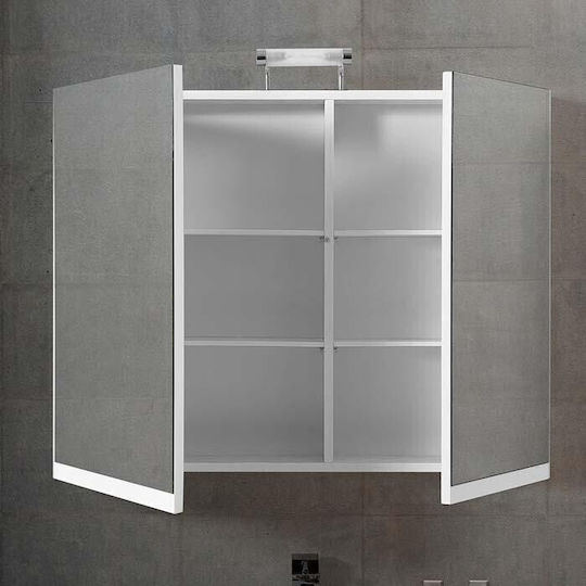 Mabo Apia Πάγκος με Νιπτήρα Ματ Λάκα Μ70xΒ45xΥ87cm Λευκός