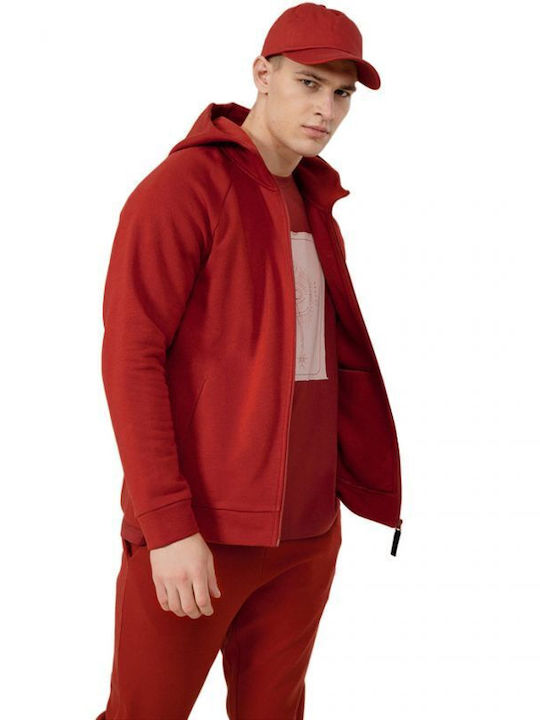 Outhorn Herren Sweatshirt Jacke mit Kapuze und Taschen Rot