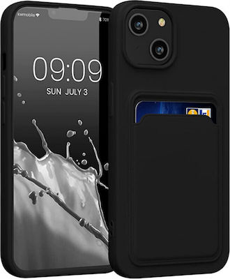 KWmobile Silicone Back Cover with Credit Card Holder Black (iPhone 14)