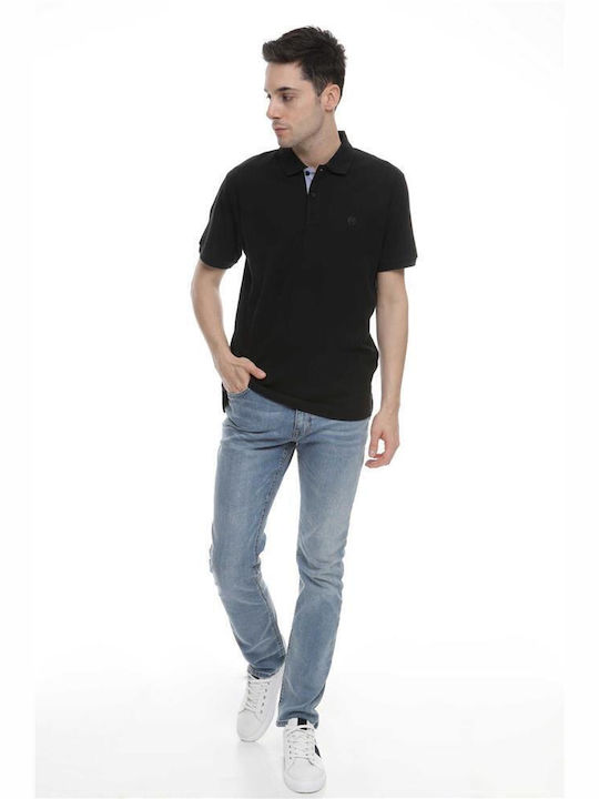 Polo Short Sleeve Black Blouse