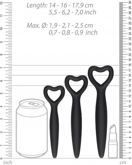 Shots Silicone Vaginal Dilator Set BDSM Accessory σε Μαύρο Χρώμα