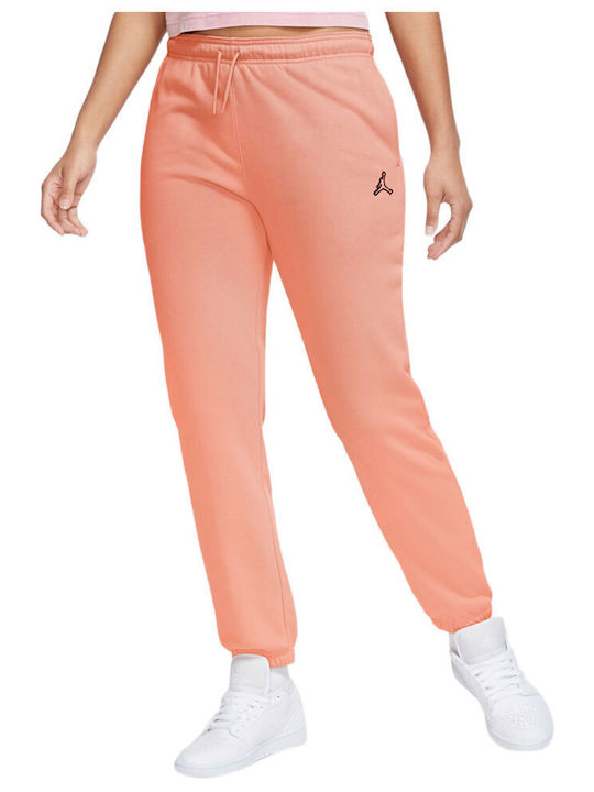 Essentials Παντελόνι Φόρμας με Λάστιχο Fleece Coral