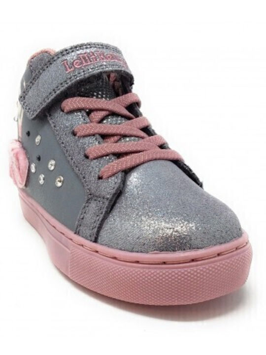 Kids Sneakers High with Scratch & Lights Gray
