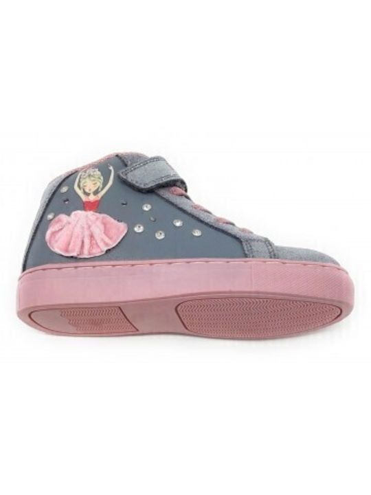 Kids Sneakers High with Scratch & Lights Gray