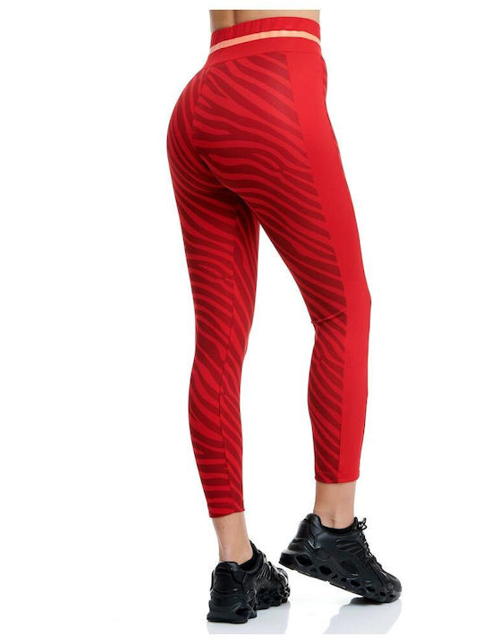 BodyTalk Primal Instict 1211-905106 Women's Long Training Legging High Waisted Red