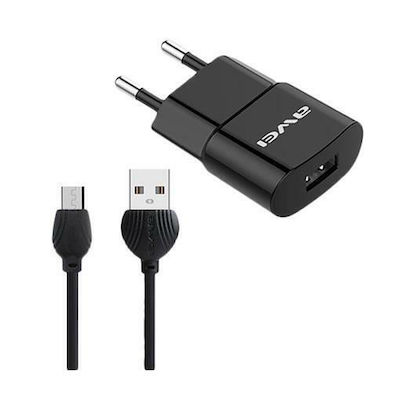 Awei Charger with USB-A Port and Cable USB-C Black (C-831)