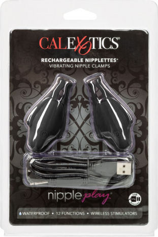 Calexotics Nipple Play Rechargeable Nipplettes Σφιγκτήρες Θηλών σε Μαύρο Χρώμα