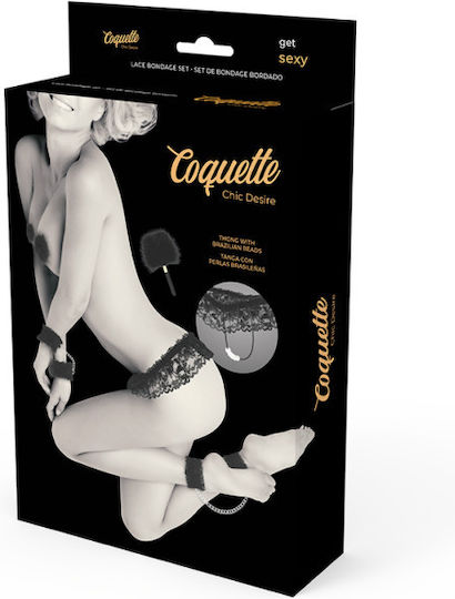 Coquette Lace Bondage Set Deluxe BDSM Kit σε Μαύρο Χρώμα 6τμχ