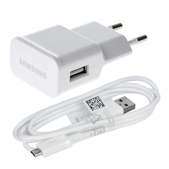 Samsung Ladegerät mit USB-A Anschluss und USB-C Anschluss und Kabel Micro-USB Weißs (ETA-U90EWE + ECB-DU4EWE)