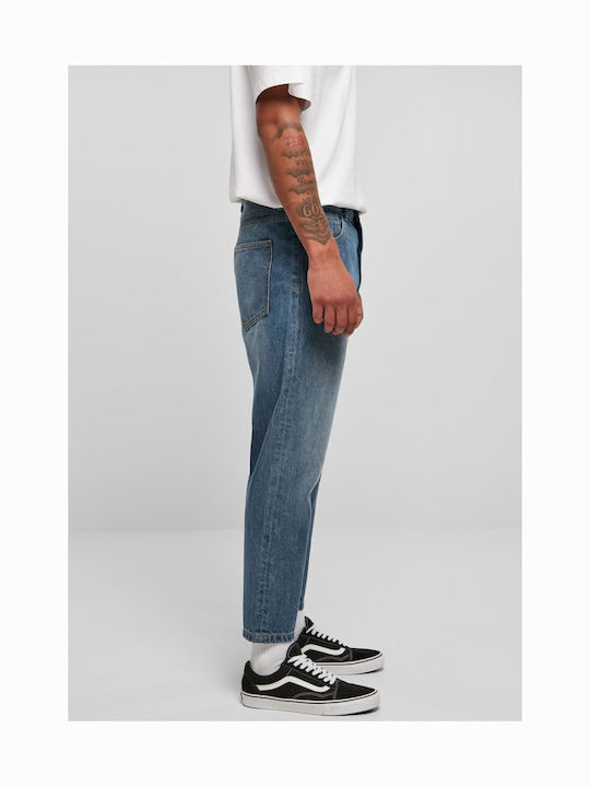 Ανδρικό Παντελόνι Τζιν Cropped με Regular Tapered Εφαρμογή Μπλε