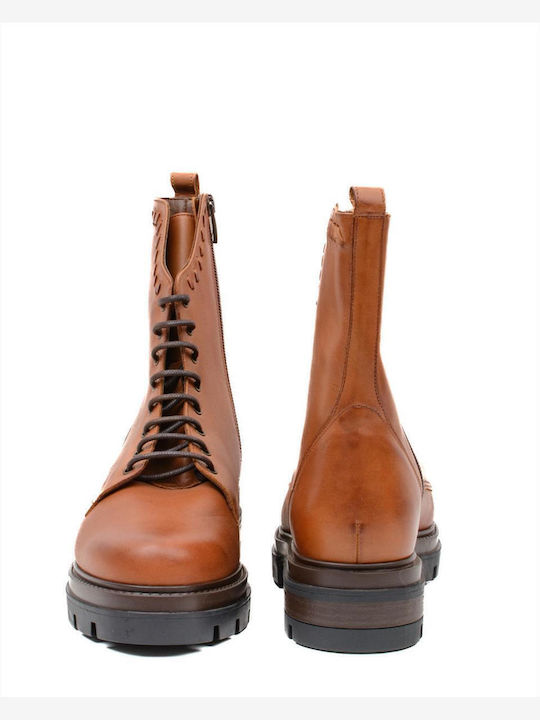 Leather Women's Ankle Boots Tabac Brown
