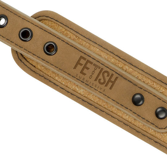 Fetish Submissive Collar With Leash Halsband in Braun Farbe