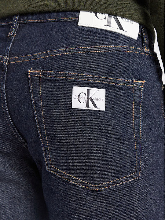 Ανδρικό Παντελόνι Τζιν με Slim Tapered Εφαρμογή Navy Μπλε