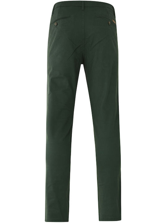 Double Men's Trousers Chino in Slim Fit Pesto