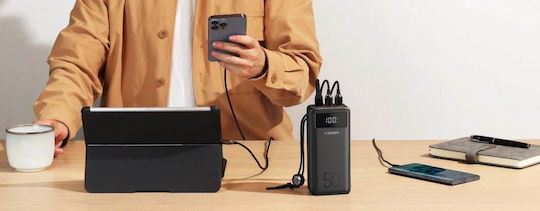 Veger Tank Lite Power Bank 50000mAh 22.5W με 3 Θύρες USB-A και Θύρα USB-C Power Delivery Μαύρο