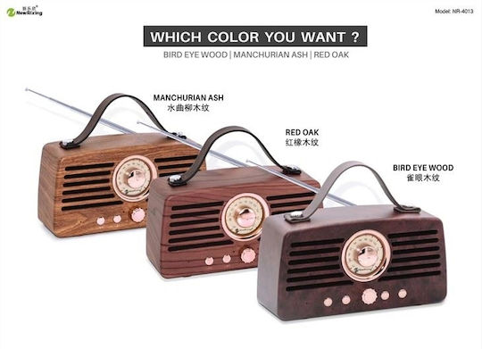 Newrixing NR-4013 Bluetooth-Lautsprecher 10W mit Radio Braun