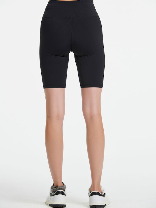 SugarFree Frauen Fahrrad Leggings Hochgeschnitten Schwarz