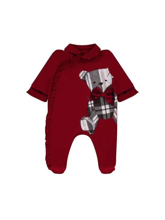 Lapin Baby Bodysuit Set Long-Sleeved with Accessories Red