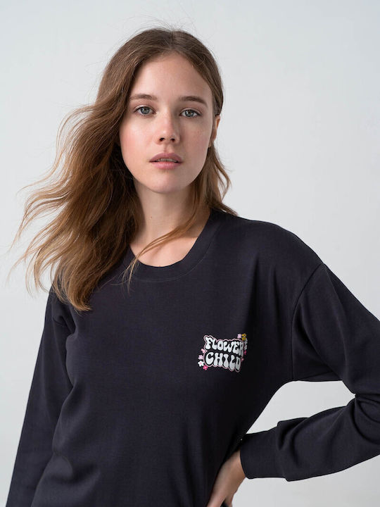 Vamp Winter Women's Pyjama Set Navy Blue
