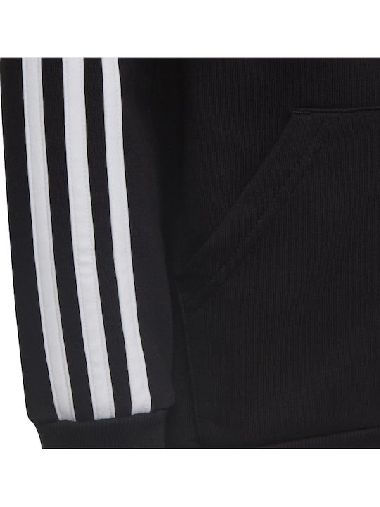 Athletic Kids Sweatshirt Cardigan Cotton with Hood Black Performance LK 3S