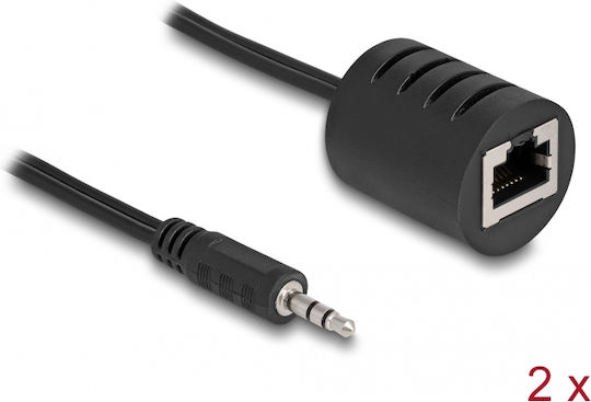 DeLock Конвертор 3.5mm мъжки към RJ-45 женски Черен 2бр 87858