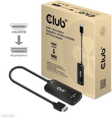 Club3D Μετατροπέας HDMI / micro USB male σε DisplayPort female (CAC-1335)