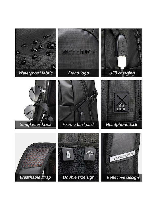 Arctic Hunter B00387 Waterproof Backpack Backpack for 15.6" Laptop Black