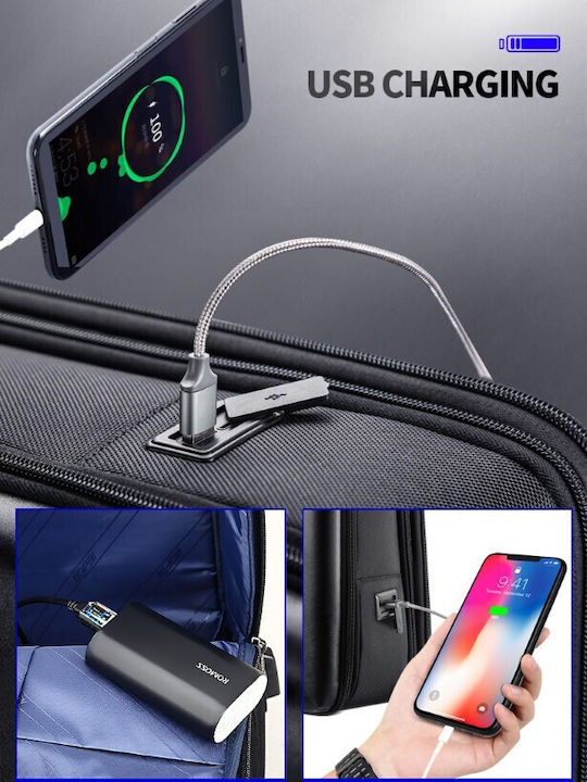 Bopai Τσάντα Πλάτης για Laptop 15.6" με Θύρα USB σε Μαύρο χρώμα 61-18911