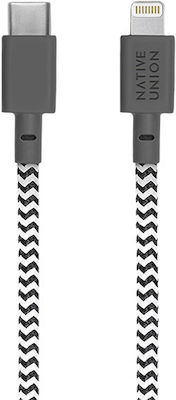 Native Union Braided USB-C to Lightning Cable Γκρι 1.2m Zebra