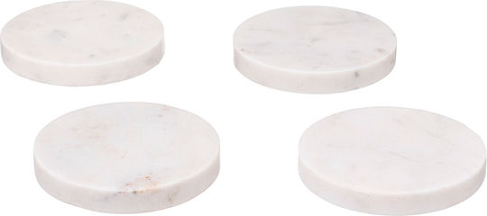 Atmosphera Round Stone White Coasters 10cm 4pcs Atmosphera Round Stone White Coasters 10cm 4pcs