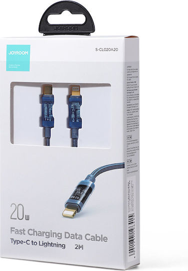 Joyroom S-CL020A20 Braided USB-C to Lightning Cable 20W Μπλε 2m