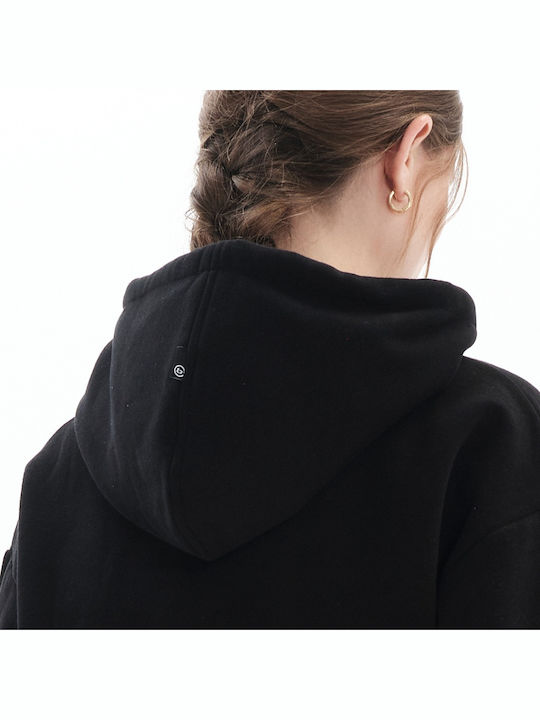 Damen Sweatshirt Kapuzen Schwarz