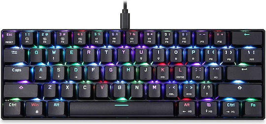 Motospeed Κ61 Gaming Μηχανικό Πληκτρολόγιο 60% με Kailh Box White διακόπτες και RGB φωτισμό (Ελληνικό)