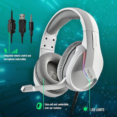 NGS GHX-515 Over Ear Gaming Headset with Connection 3.5mm / USB Gray