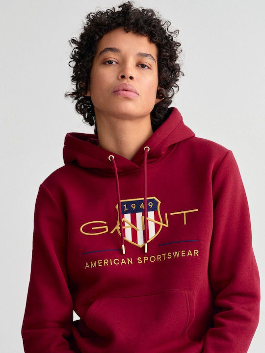 Archieve Shield Women's Hooded Sweatshirt Burgundy