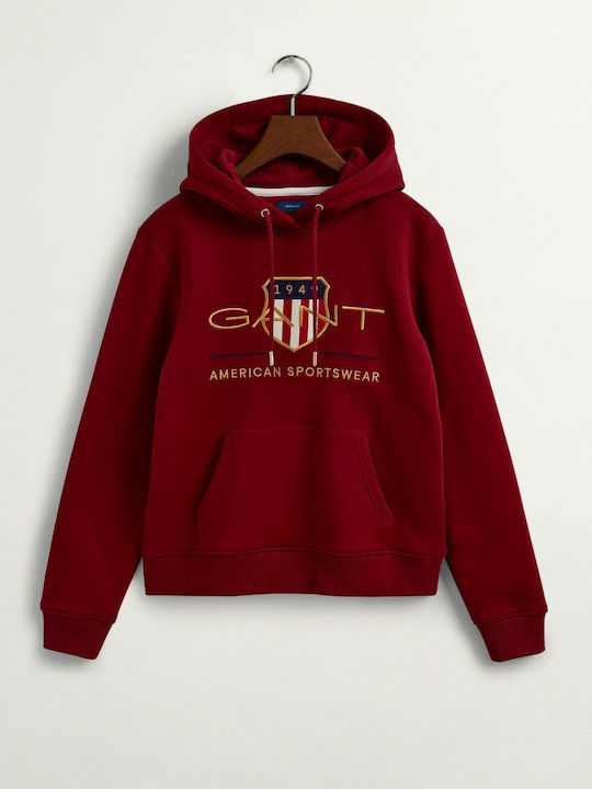 Archieve Shield Women's Hooded Sweatshirt Burgundy