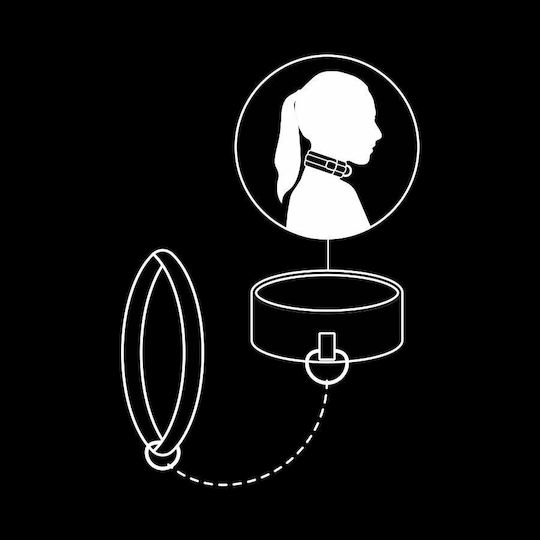 Fetish Submissive Collar With Leash Halsband in Schwarz Farbe