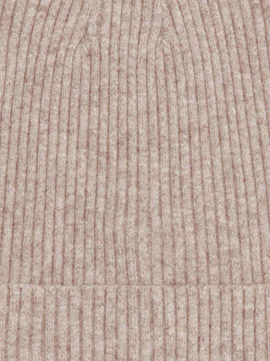 Zenna Beanie Beanie with Rib Knit in Beige color