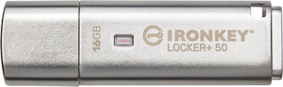 Kingston IronKey Locker+ 50 32GB USB 3.2 Stick Ασημί