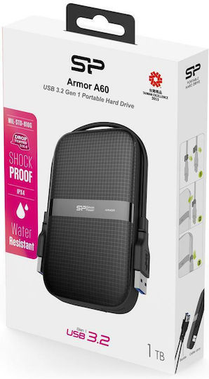 Silicon Power Armor A60 USB 3.1 External 2.5" HDD 1TB Black/Black