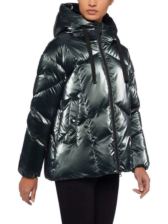 Kurz Damen Puffer Jacke für Winter Gray