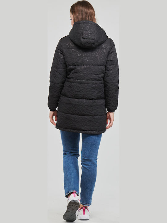 Kalmar Women's Long Puffer Jacket for Winter with Hood Black
