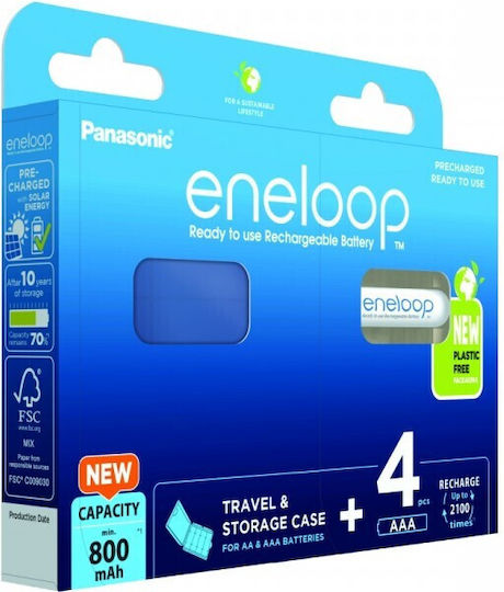 Panasonic Eneloop Επαναφορτιζόμενες Μπαταρίες AAA Ni-MH 800mAh 8τμχ