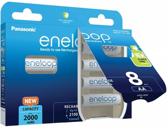 Panasonic Eneloop Презареждащи батерии AA Ni-MH 2000mAh 8бр