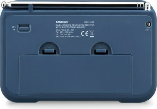 Sangean DPR-76BT Cu baterie DAB+ cu Bluetooth Albastru