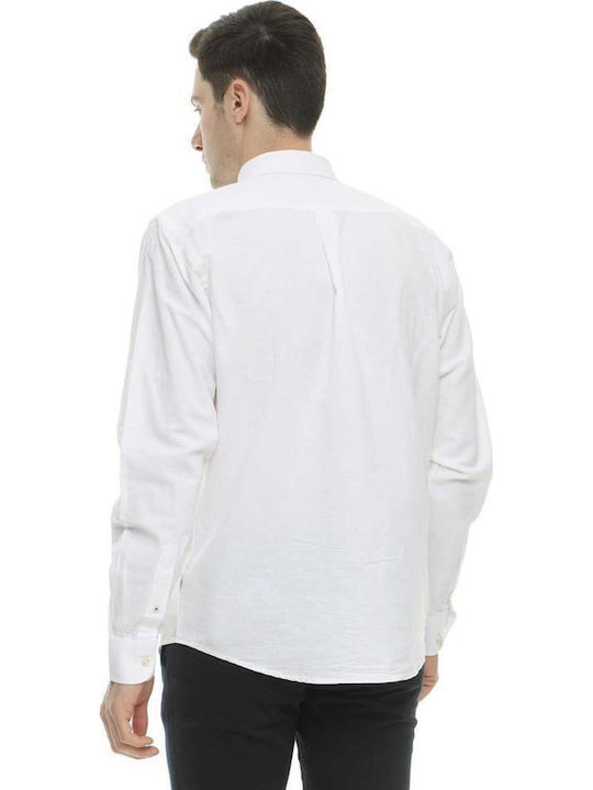 Long-sleeved Linen Shirt Off White