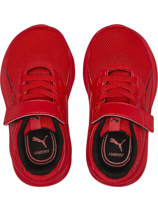 Transport Ac Kids Sports Shoes Running with Hoop & Loop Closure Red