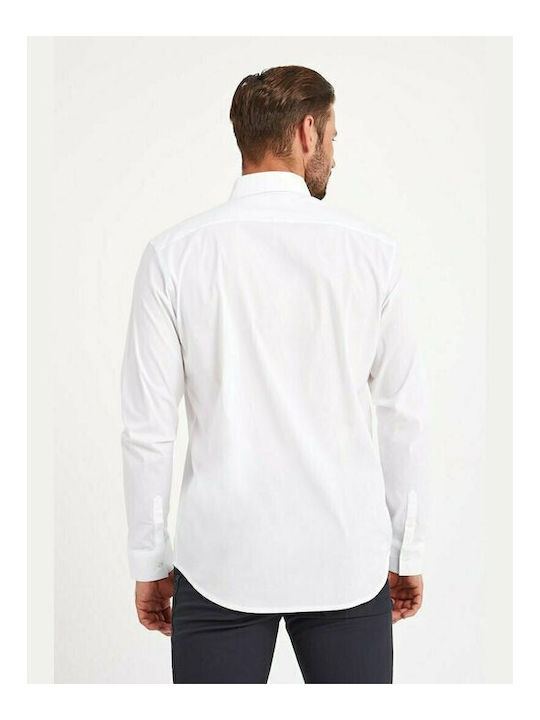 Olymp Men's Shirt Long Sleeve Linen White